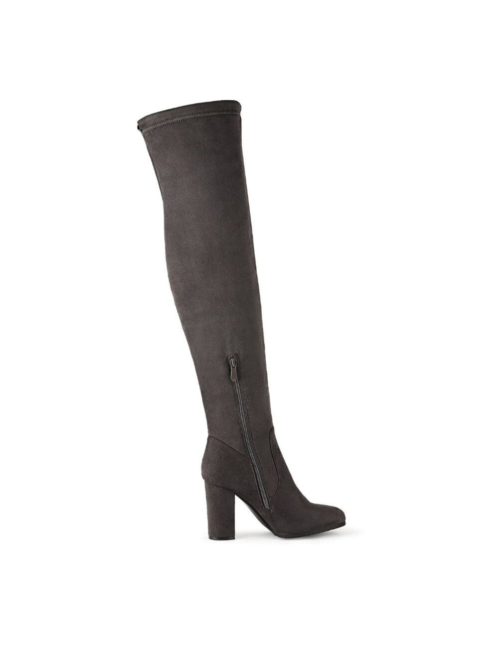 Dream Pairs Women’s Thigh-High Boots Chunky Heel Faux Suede Over Knee 3.5” - Picture 5 of 17